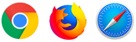 Chrome, Firefox, Safari